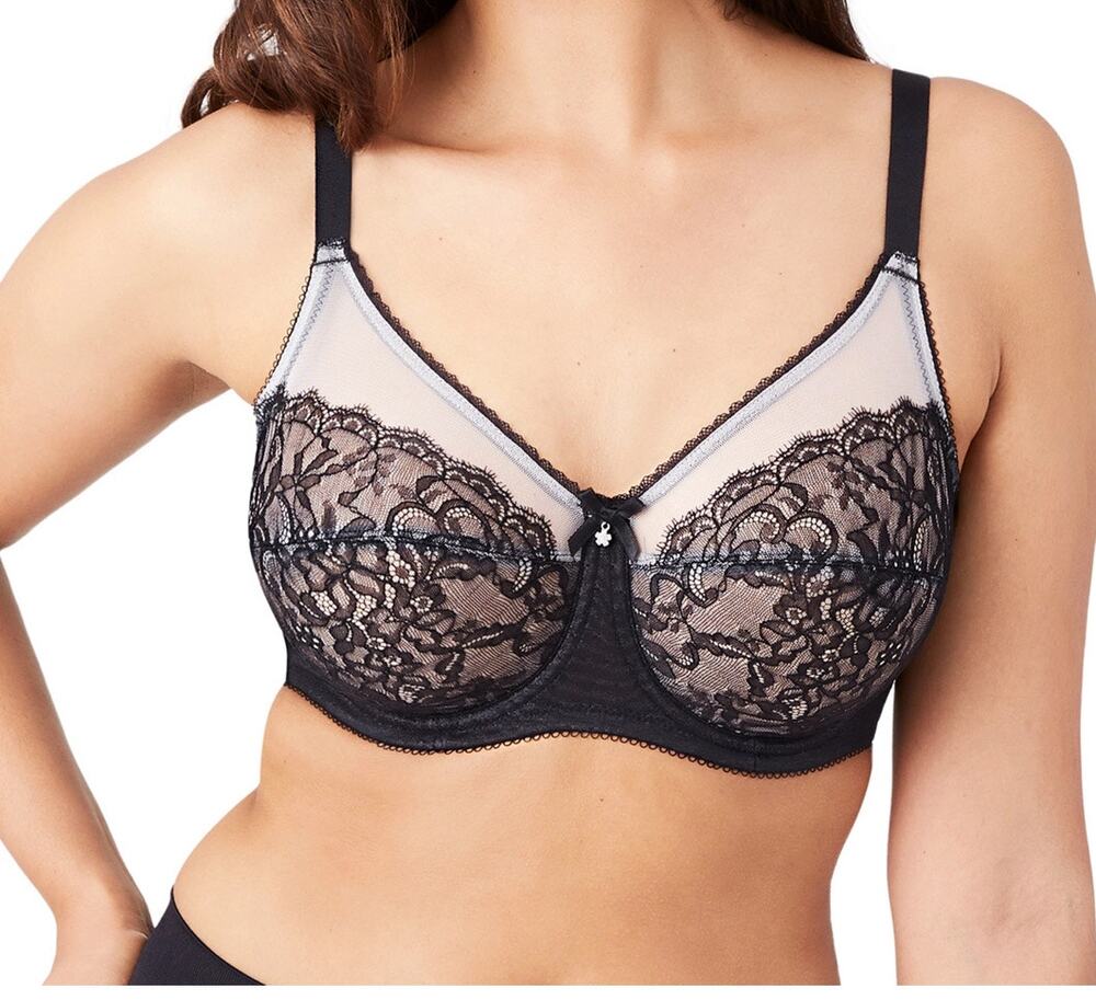 Wacoal Retro Chic Full Figure Underwire Bra 855186 Lace Seamed Cups 36D